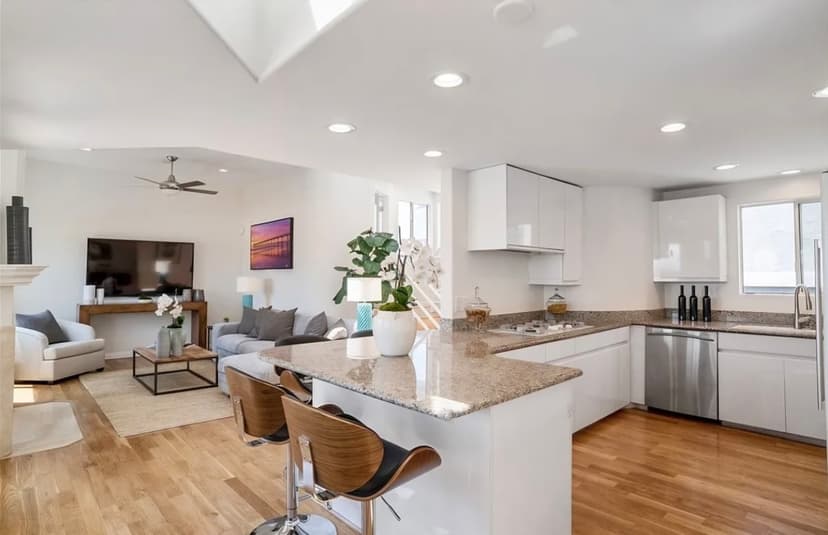 Kitchen details captured during a professional apartment scouting visit in LA